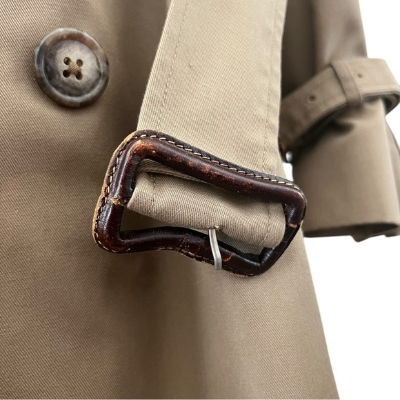 Vintage Nordstrom Mens Size 40R Khaki Tan Classic City Long Belted Trench Unisex - Picture 9 of 14